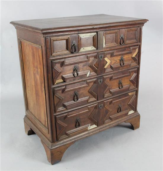 A Charles II oak chest 3ft, H. 3ft 2in. D. 1ft 11in.